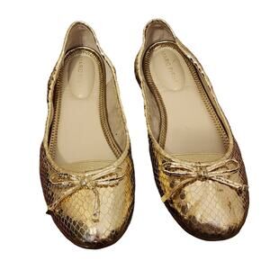 Marc Fisher Gold snakeskin ballet flats Size 6M